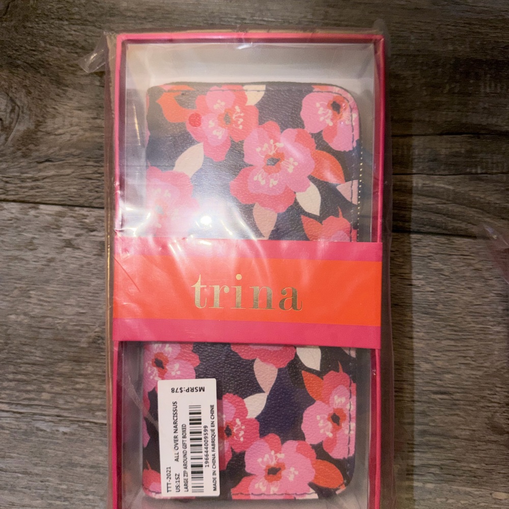 Floral Wallet with Pink and Purple